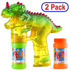 Pr-56434-2pk Prextex Dinosaur Bubble Gun Shooter Light Up Bubbles 854023008471