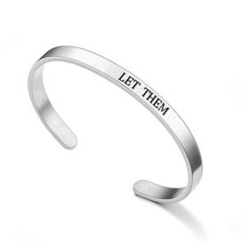 Q&d&s 635408063540 Q&d&s Let Them Cuff Bracelet Inspirational Engraving Bracelets Stainless Ste