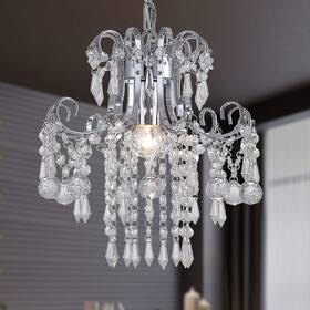 Q&s D2001-1ch Q&s Mini Crystal Chandelier Modern Chrome Princess House Small Pendan