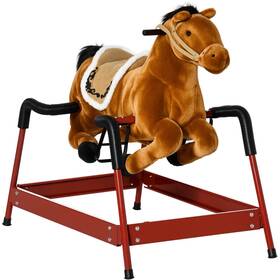 Qaba 330-150v00lr Kids Spring Rocking Horse Ride On For Girls And Boys With Animal