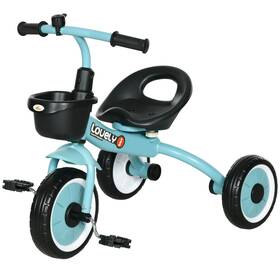 Qaba 673986192672 Adjustable Toddler Tricycle For Ages 2-5 Blue Bike With Basket Bell Comf