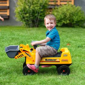 Qaba Us370-1770146 Aosom Kids Ride On Tractor With Storage Excavator Scooter Gift For