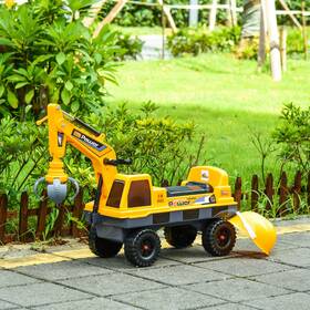Qaba Us370-1780146 Aosom Kids Ride On Tractor With Storage Excavator Scooter Gift For