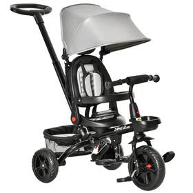 Qaba Us370-198gy0131 Kids Tricycle 4 In 1 Foldable Trike With Reversible Seat Adjustable Parent