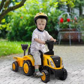 Qaba Us370-324v00yl0146 Ride-on Excavator For Kids With Shovel Trailer And No Power Design