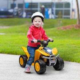 Qaba Us370-326v80yl0146 Cat Licensed Kids Atv With Horn Led Headlights For 18-36 Months