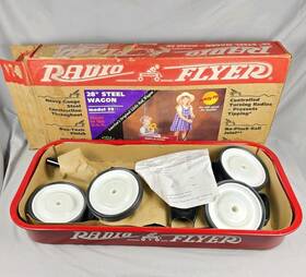 Radio Flyer 042385904801 Vintage #9 Heavy Duty Steel Metal Wagon Red Made In Usa New Open Box