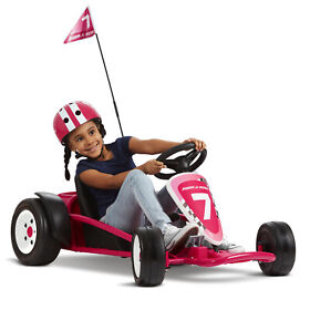 Radio Flyer 24 Volt Ultimate Go-kart Durable Kids Outdoor Ride-on Cart Toy Pink