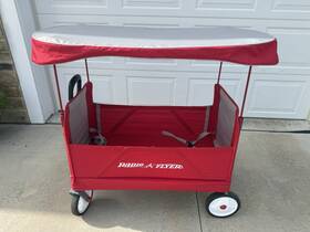 Radio Flyer 3951/3951a 3951a 3 In 1 Ez Fold Wagon With Canopy- Red
