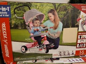 Radio Flyer 4-in-1 Stroll Footn Trike Pink Toddler Tricycle For Ages 1-5 Years New