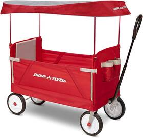 Radio Flyer 445007925988 3-in-1 Ez Fold Wagon With Canopy For Kids 1.5 Uv Shade One-hand