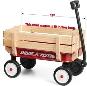 Radio Flyer 445045538553 Steel And Wood Toy Wagon 19 Inch Long For Kids 1.5 Red