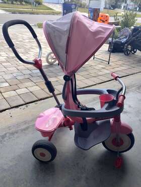 Radio Flyer 456pz 3-in-1 Stroll Ftn Trike 3 Stages Grows With Child Pink