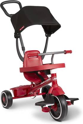 Radio Flyer 469z Pedal And Push 4-in-1 Stroll Ft N Trike Red Tricycle For Toddlers Ag