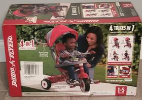 Radio Flyer 481t 4 In 1 Steer Stroll Adjustable Trike Tricycle Push Canopy Basket