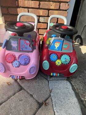 603-red Radio Flyer Car Ride-on Red And Pink Busy Buggy Model #603 For Toddlers