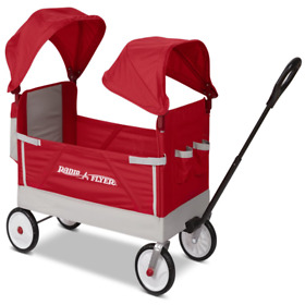 Radio Flyer Dual Canopy Family Wagon Adjustable Canopies With Storage Bag