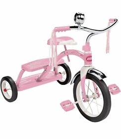 33pz Radio Flyer Dual Deck Tricycle Classic Pink With Bell Adjustable Seat Rubber Tires