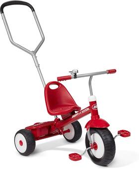 Radio Flyer - Import - Fob Shanghai 445032090019 Deluxe Steer And Stroll Kids Tricycle Toddler Trike For Ages 2-5 Red