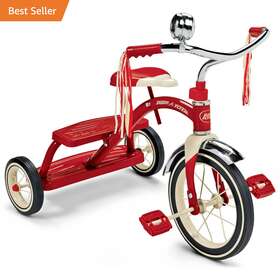 Radio Flyer Inc 445043570593 Classic Red Dual Deck Tricycle 12 Inch Front Wheel