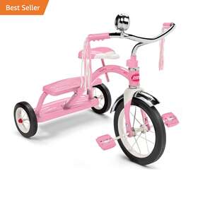 Radio Flyer Inc 744759089571 33pz Kids Classic Style Dual Deck Tricycle With Handlebar Bell Pink