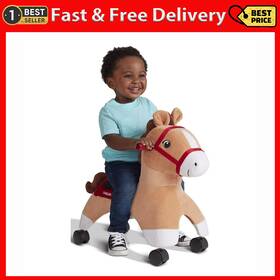 Radio Flyer Inc. 744759204288 Fly Er Boots Rolling Pony Plush Caster Ride-on Horse For Girls And Boys