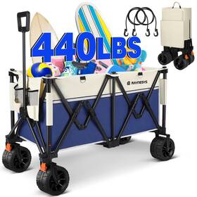 P723314203348 Raynesys Beach Wagon Carts With Big Wheels For Sand 440 Lbs Heavy Duty Folda