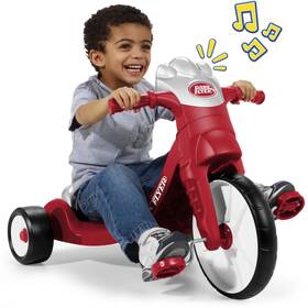 Rdio Flyer 826705635435 Kids Tricycle Ride-on Toy Racer Lights 9 Songs Sounds Turn Signals Unisex Red