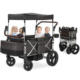 Real Relax B/n-c01986a1-dragoslava 4 Seater Wagon Stroller For Kids Foldable With 5-point Safety Har