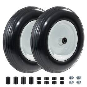 Retotla 14-5wzw 4.80/4.00-8 Flat Free Wheelbarrow Tires - Soild With 3 Inch Centered Hub And 5/8