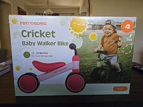 Retrospec 840216303492 Cricket Baby Walker Balance Bike With 4 Wheels For 12-24 Months Blush