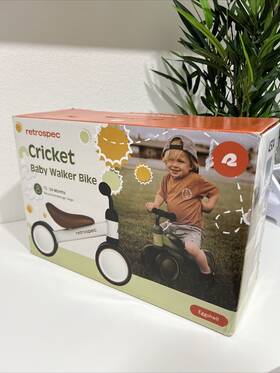Retrospec 840216303539 Cricket Baby Walker Balance Bike With 4 Wheels For Ages 12-24 Months