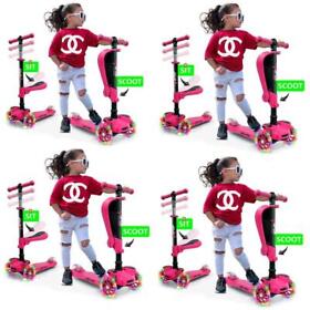 Ride On 3 Wheel Scooter Toddler Child Led Kids Outdoor Girls Play Pink 4 Pack