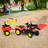Ride-on Excavator Construction Equipment Toy With Front Red Dirt Plow Bucket Bac