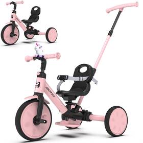 Ridyee 850063575430 5-in-1 Kids Tricycle For Toddlers 1.5-3 Tool-free Convertible Push Trik