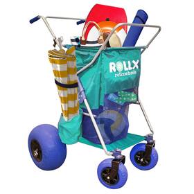 Rollx 840140303025 Beach Cart With 4 Balloon Wheels For Sand Foldable Storage Wagon