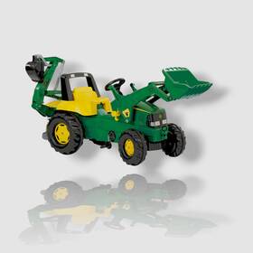 Rolly Toys 006485811496 Green Rollyjunior John Deere Pedal Loader Back Hoe Tractor Ride-on