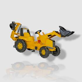 Rolly Toys 045625026714 Yellow Rollyjunior Cat Backhoe Pedal Tractor Front Loader Ride-on