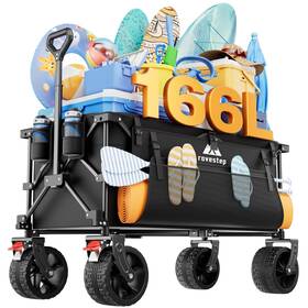 Rovestep Rsfl24011 Heavy Duty Collapsible Beach Wagon With Big Wheels All-terrain Foldable