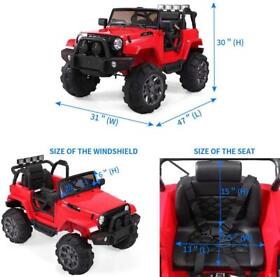 Safety Belt 12v Kids Ride On Truck Battery Powered Usb Mp3 With Remote Control Red