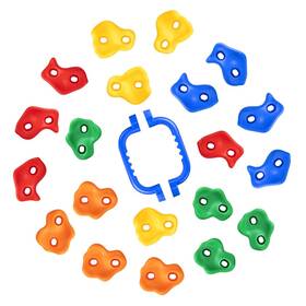 Sekkvy Hp-one2876 20 Rock Holds With 2pcs Safety Handles Kids Indoor Outdoor Play Set Wall Cl