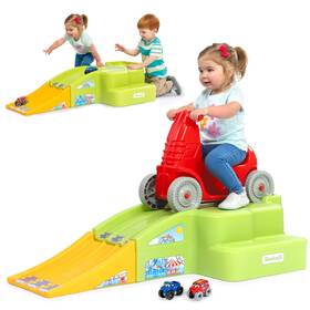 Simplay3 850003181806 Deluxe Race Ride Kids Downhill Roller Coaster Racetrack With Cars Indoor-outdoor