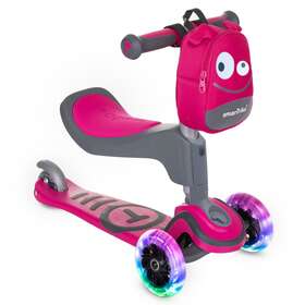 Smartrike 2020401-u-b T1 Adjustable 3-n-1 Kids Scooter With Led Wheels And Storage Bag Pink Used