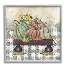 Stupell Industries 197658407630 Pumpkin Harvest Wagon Gray Framed Giclee Art Design By Julie Norkus