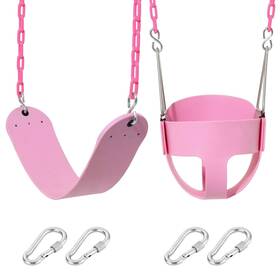 Take Me Away 745679684389 Pink Swing Set - Heavy Duty Toddler High Back Full Bucket Seat
