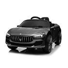 Th17p1814-4 Lazymoon Black Maserati License Rechargeable Kids Ride On 657228354455