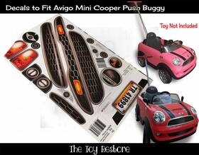 The Toy Restore 199b3c3d-187d-4 Replacement Stickers Fits Avigo Mini Cooper Push Buggy Stroller Kids