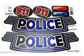 The Toy Restore A4c8fced-e6a8-4 Replacement Stickers Fits Little Tikes Police Decals Cozy Coupe Car