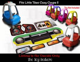 The Toy Restore Ad259c90-d427-4 Replacement Stickers Fits Little Tikes Cozy Coupe Ii Jurassic Dinos