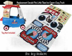 The Toy Restore Ee10c4c8-8323-4 Replacement Stickers Fits Little Tikes Ice Cream Cozy Truck